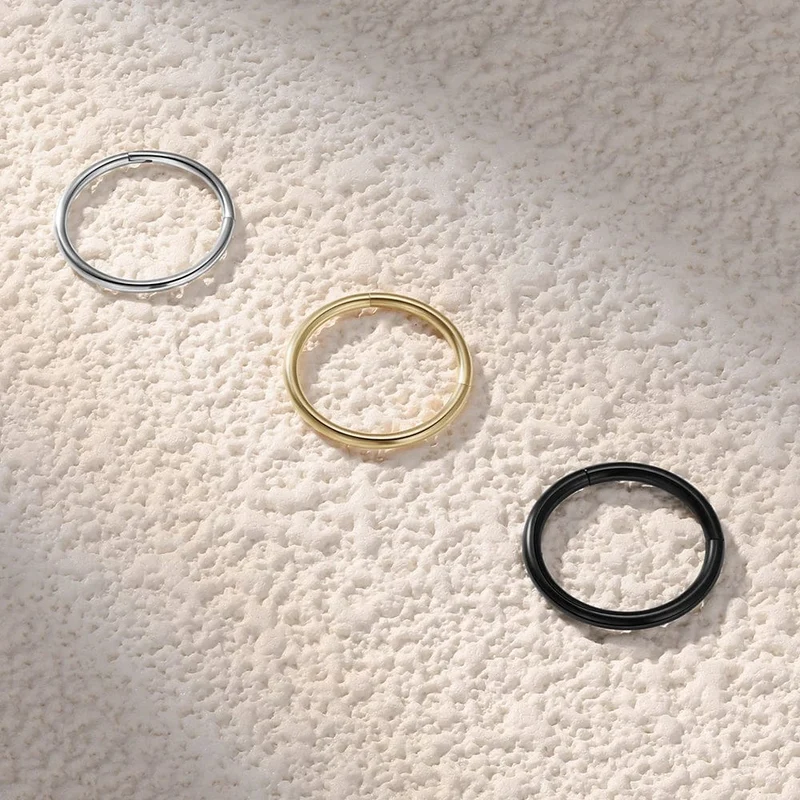 2/6 STK Nahtloser Nasenring aus 316L Edelstahl, klassischer Nasenring für Männer und Frauen, Creolen, Septum, Helix, Tragus, Ohrpiercing-Schmuck, 18G