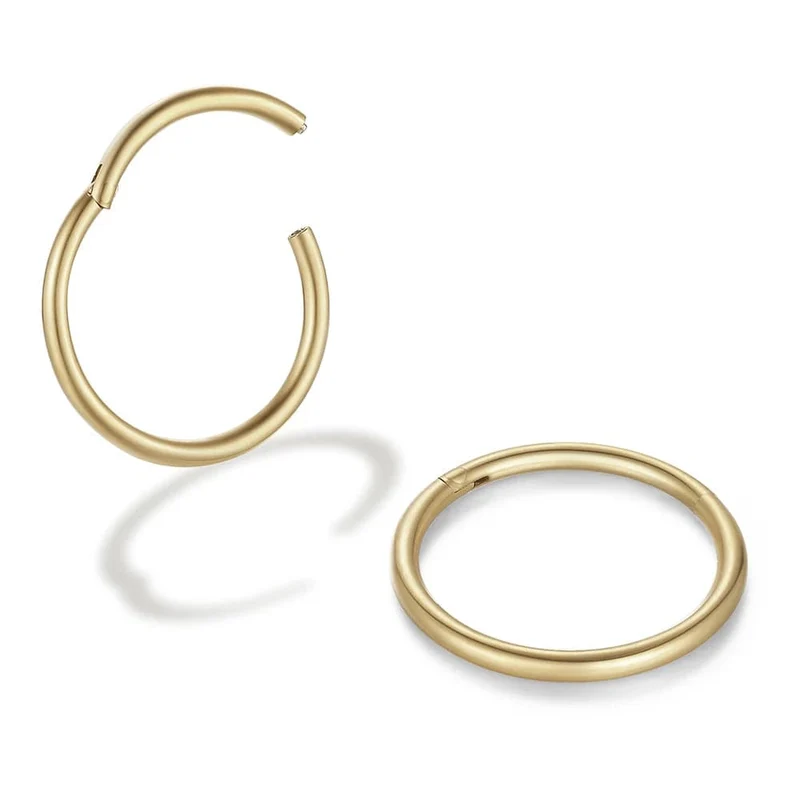 2/6 STK Nahtloser Nasenring aus 316L Edelstahl, klassischer Nasenring für Männer und Frauen, Creolen, Septum, Helix, Tragus, Ohrpiercing-Schmuck, 18G