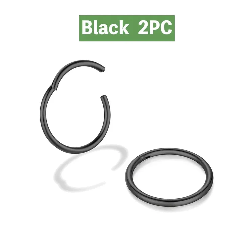2/6 STK Nahtloser Nasenring aus 316L Edelstahl, klassischer Nasenring für Männer und Frauen, Creolen, Septum, Helix, Tragus, Ohrpiercing-Schmuck, 18G