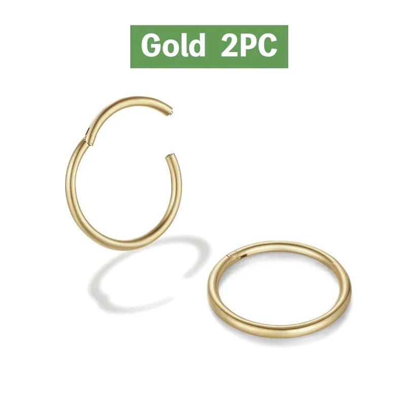 2/6 STK Nahtloser Nasenring aus 316L Edelstahl, klassischer Nasenring für Männer und Frauen, Creolen, Septum, Helix, Tragus, Ohrpiercing-Schmuck, 18G