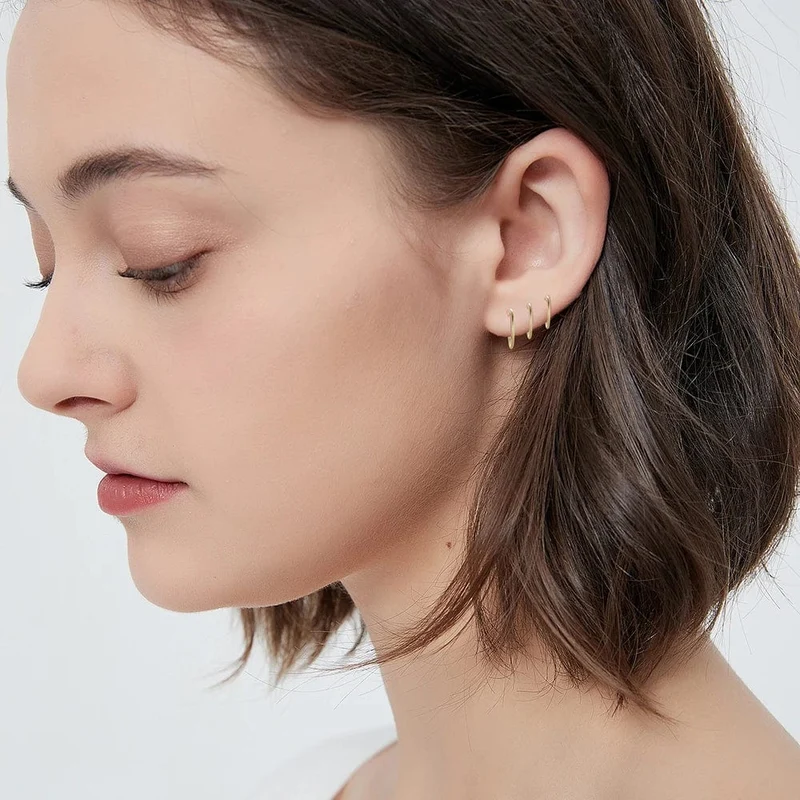 2/6 STK Nahtloser Nasenring aus 316L Edelstahl, klassischer Nasenring für Männer und Frauen, Creolen, Septum, Helix, Tragus, Ohrpiercing-Schmuck, 18G