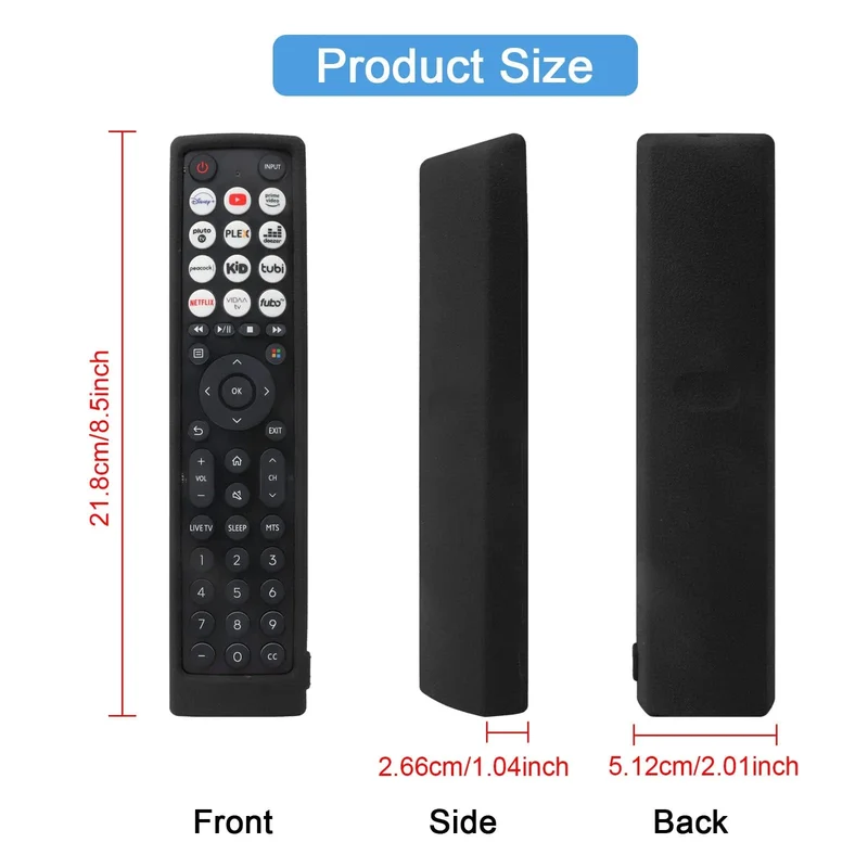 Silikonhülle passend für Hisense Smart Vidaa TV-Fernbedienung EN2J36H EN2F36H EN2D36H ERF2N36H Schutzhülle Anti-Rutsch