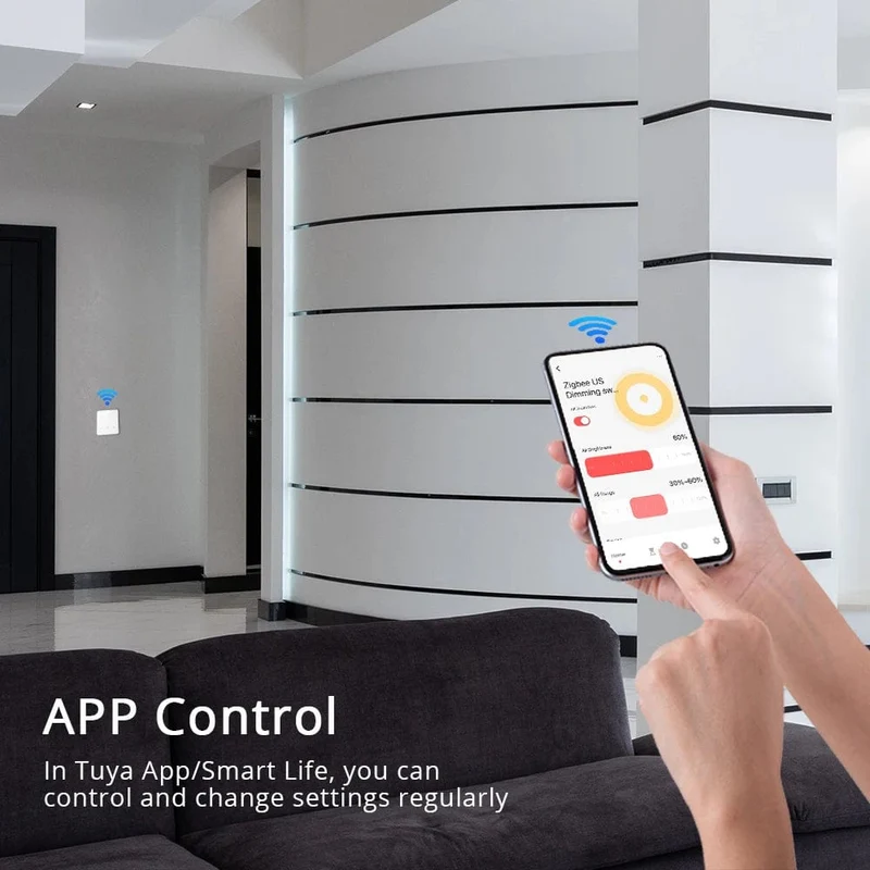 Zemismart Tuya Zigbee Smart Dimmer Schalter 3 Gang Smart Leben APP Fernbedienung US EU Standard Licht Schalter Prozentsatz Control