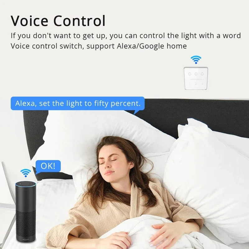 Zemismart Tuya Zigbee Smart Dimmer Schalter 3 Gang Smart Leben APP Fernbedienung US EU Standard Licht Schalter Prozentsatz Control
