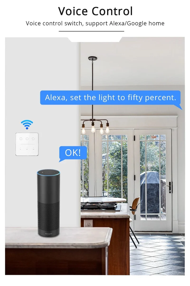 Zemismart Tuya Zigbee Smart Dimmer Schalter 3 Gang Smart Leben APP Fernbedienung US EU Standard Licht Schalter Prozentsatz Control