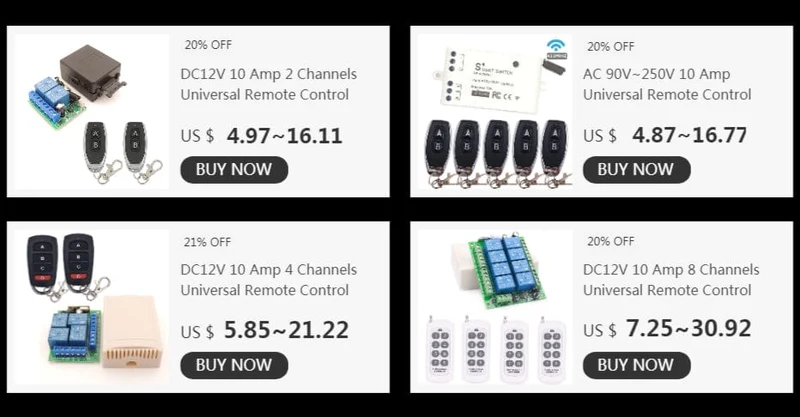 RF 433 Mhz Universal Wireless Smart Licht Dimmer Schalter Fernbedienung schalter DC 5V 12V 24V 48V Relais Mini Empfänger für Licht