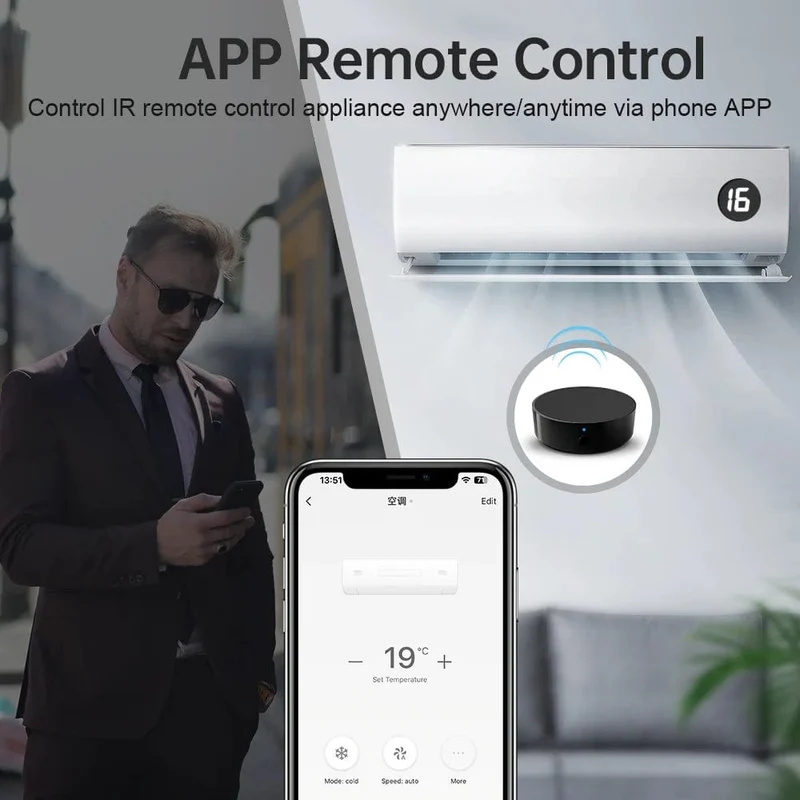 AVATTO Tuya Universal WiFi RF+IR Fernbedienung mit DIY RF433/RF315 Geräten, intelligente Infrarot-Fernbedienung für AC/TV/DVD