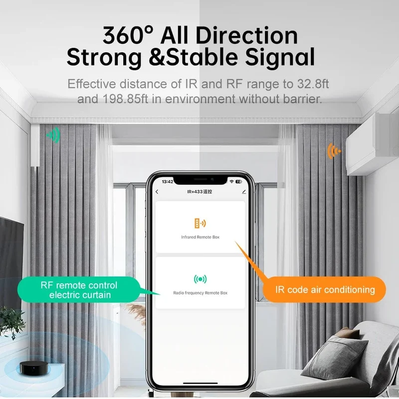 AVATTO Tuya Universal WiFi RF+IR Fernbedienung mit DIY RF433/RF315 Geräten, intelligente Infrarot-Fernbedienung für AC/TV/DVD