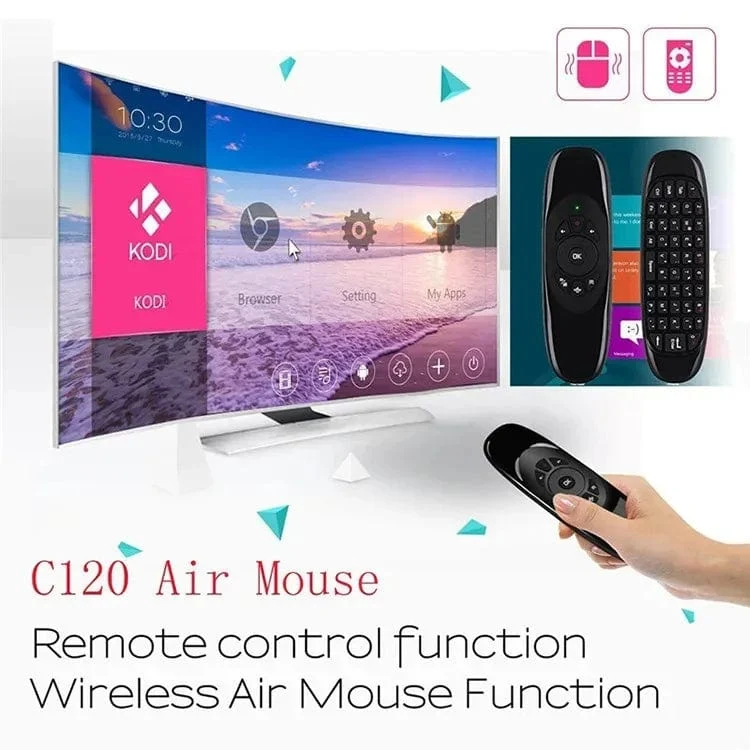 C120 RGB Hintergrundbeleuchtung Fly Air Mouse Gyro Sensor Drahtlose 2.4G RF Tastatur Fernbedienung Für Android Smart TV Box