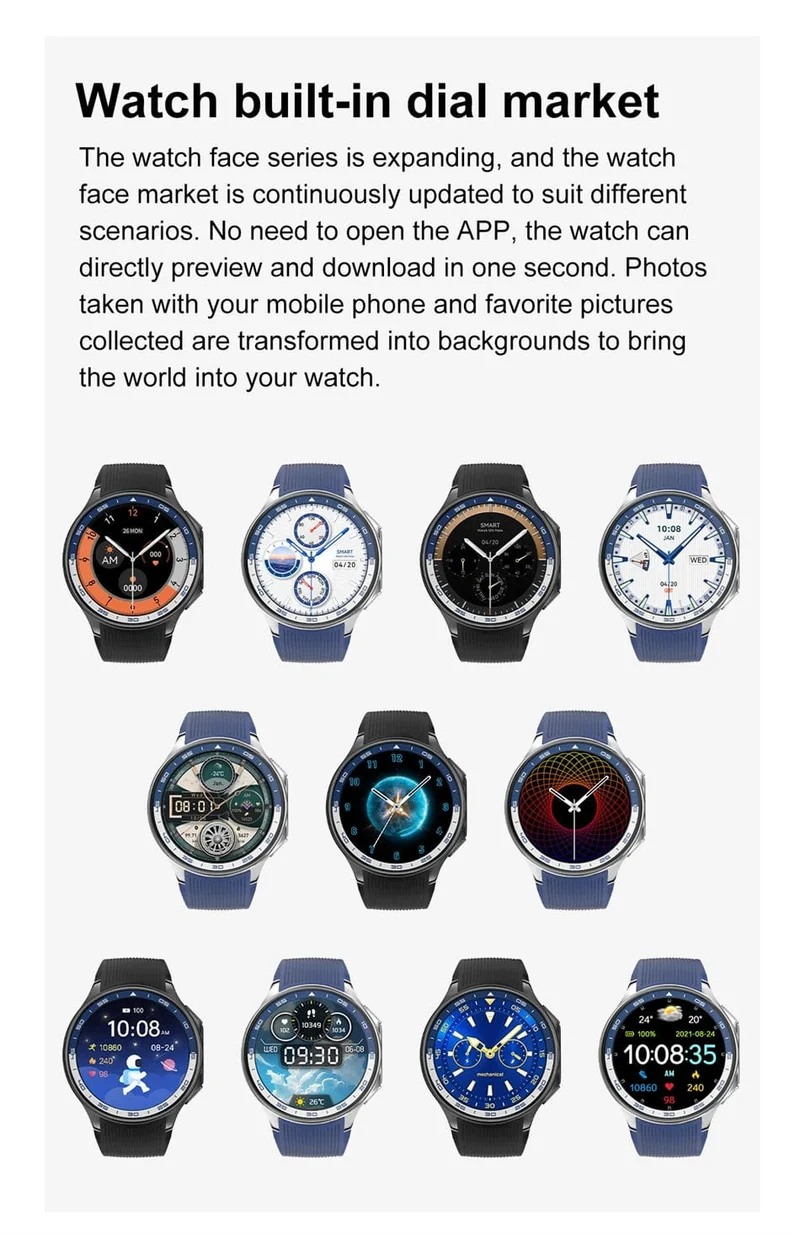 Neu 2024 für HUAWEI IOS Watch X: Hochwertige Business-Smartwatch mit 32 GB großem Speicher, wasserdichtem Armband für Herren, ideal für Sport und Fitness.
