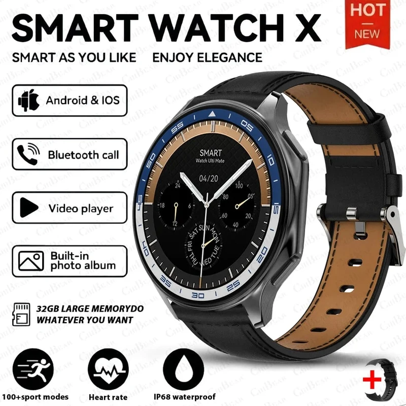 Neu Für OPPO Uhr X Smart Uhr Männer Sport & Fitness Armband 32Gb Große Speicher TWS Kopfhörer Musik Player BT Anruf Smartwatch