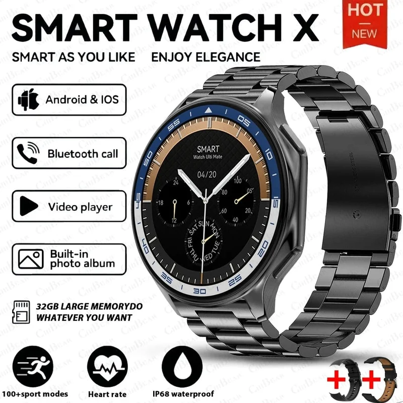 Neu Für OPPO Uhr X Smart Uhr Männer Sport & Fitness Armband 32Gb Große Speicher TWS Kopfhörer Musik Player BT Anruf Smartwatch