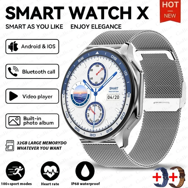 Neu Für OPPO Uhr X Smart Uhr Männer Sport & Fitness Armband 32Gb Große Speicher TWS Kopfhörer Musik Player BT Anruf Smartwatch