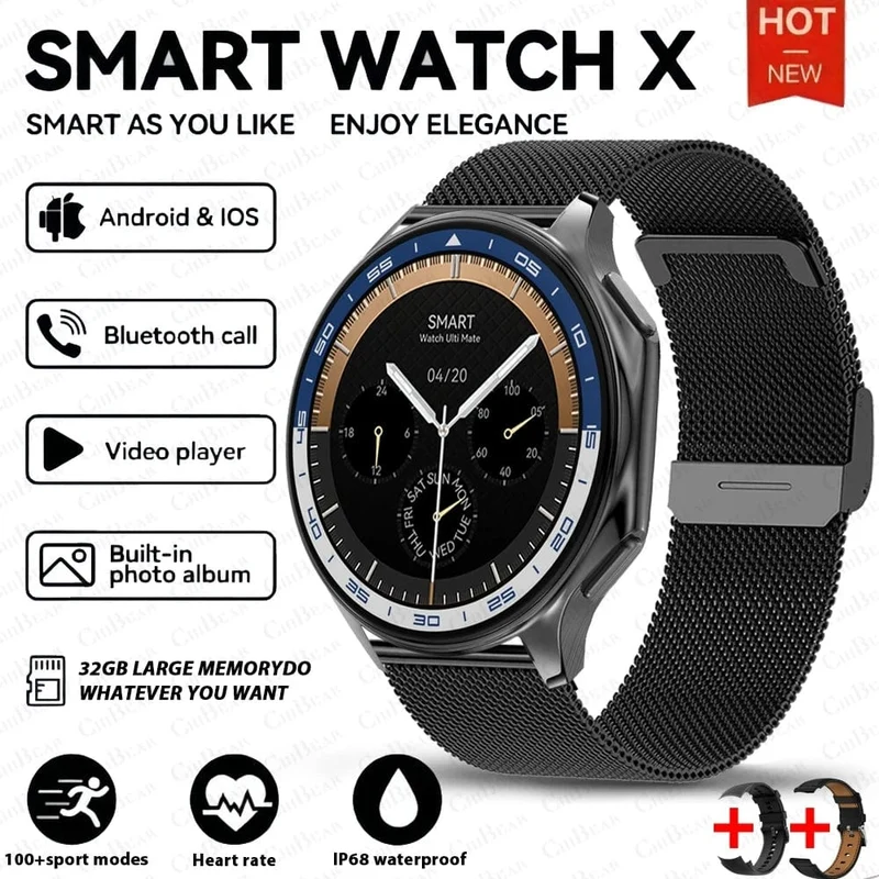 Neu Für OPPO Uhr X Smart Uhr Männer Sport & Fitness Armband 32Gb Große Speicher TWS Kopfhörer Musik Player BT Anruf Smartwatch