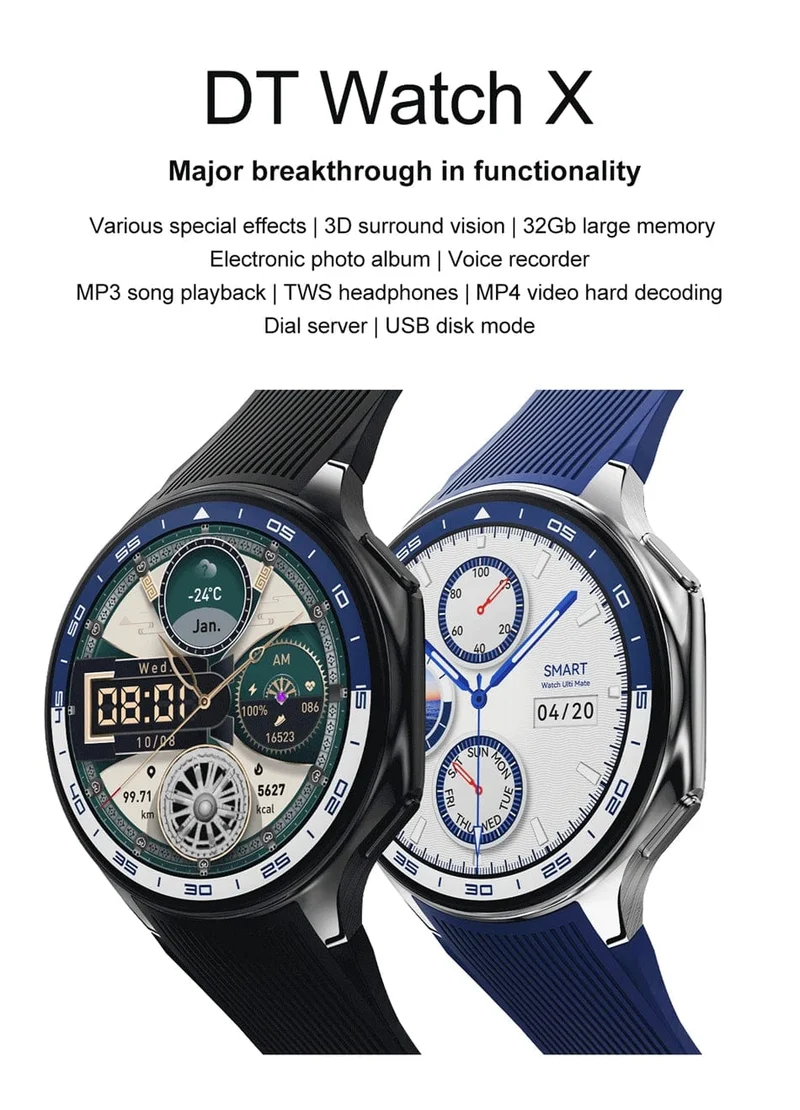 Neu Für OPPO Uhr X Smart Uhr Männer Sport & Fitness Armband 32Gb Große Speicher TWS Kopfhörer Musik Player BT Anruf Smartwatch
