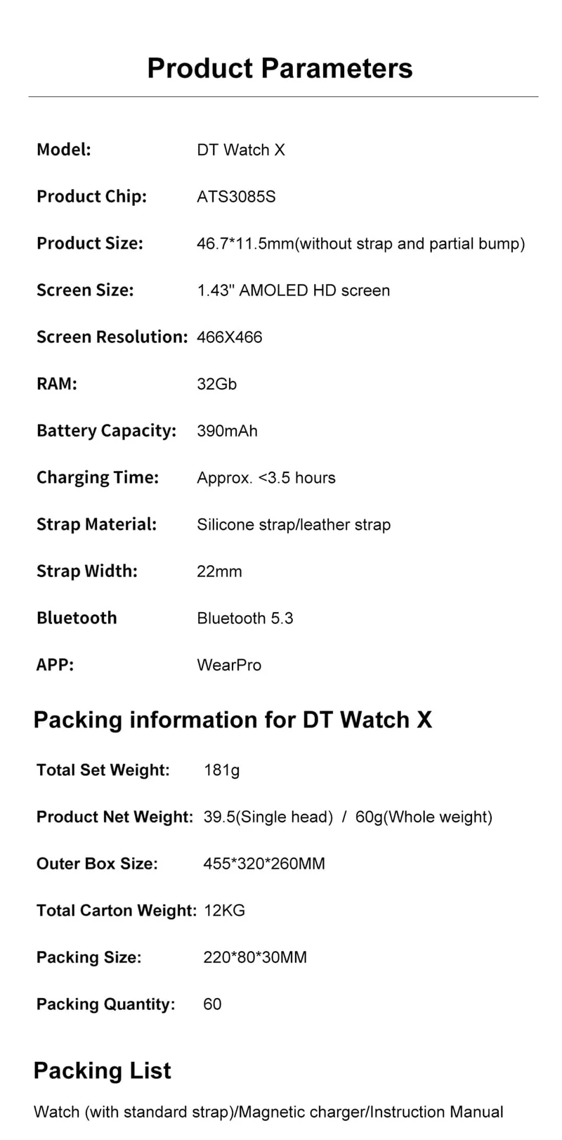 Neu Für OPPO Uhr X Smart Uhr Männer Sport & Fitness Armband 32Gb Große Speicher TWS Kopfhörer Musik Player BT Anruf Smartwatch
