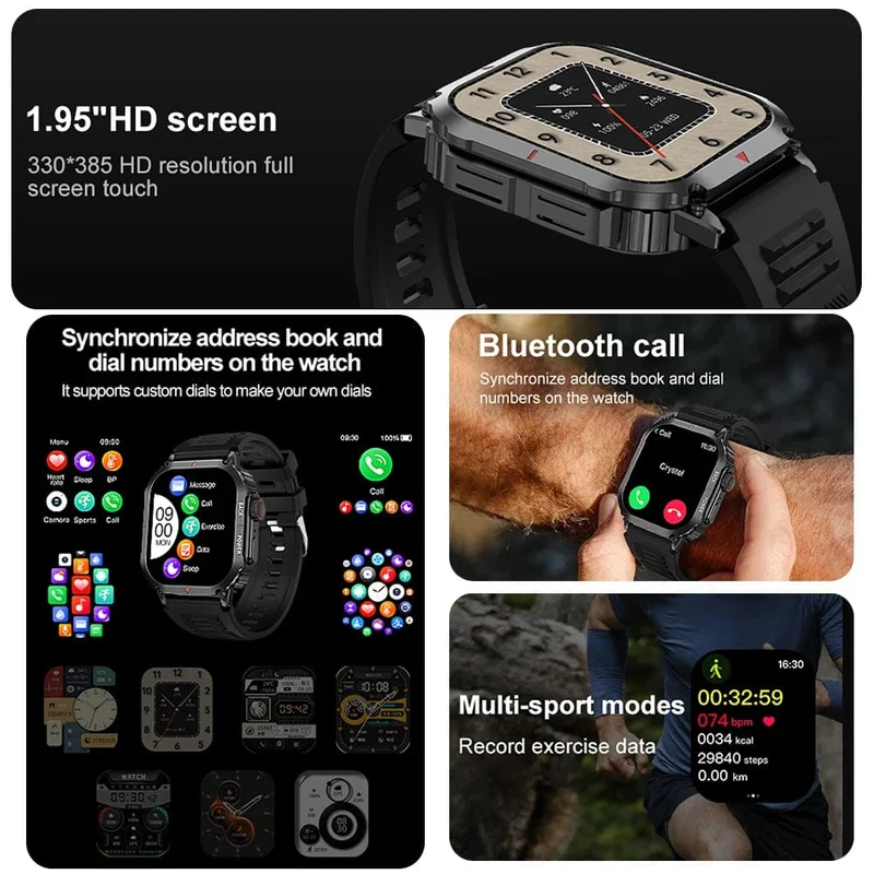 Für Huawei Xiaomi NFC Smart Watch Männer AMOLED HD Bildschirm Herzfrequenz Gesundheitstracker Bluetooth Anruf IP68 Wasserdichte Smartwatch 2024