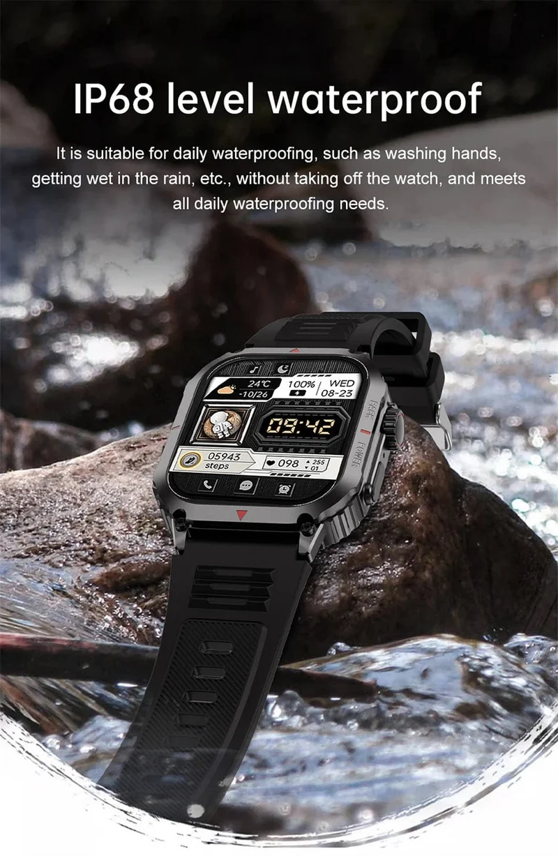 Für Huawei Xiaomi NFC Smart Watch Männer AMOLED HD Bildschirm Herzfrequenz Gesundheitstracker Bluetooth Anruf IP68 Wasserdichte Smartwatch 2024