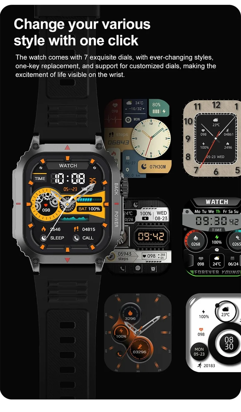 Für Huawei Xiaomi NFC Smart Watch Männer AMOLED HD Bildschirm Herzfrequenz Gesundheitstracker Bluetooth Anruf IP68 Wasserdichte Smartwatch 2024