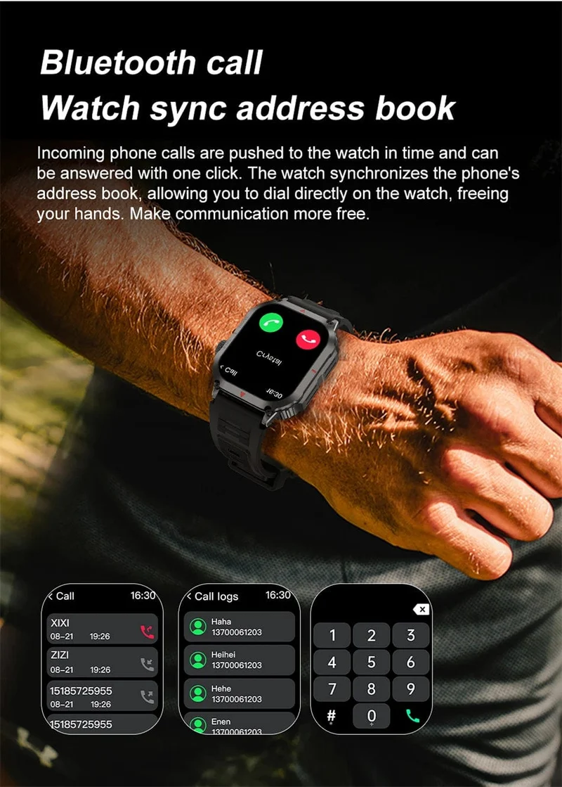 Für Huawei Xiaomi NFC Smart Watch Männer AMOLED HD Bildschirm Herzfrequenz Gesundheitstracker Bluetooth Anruf IP68 Wasserdichte Smartwatch 2024