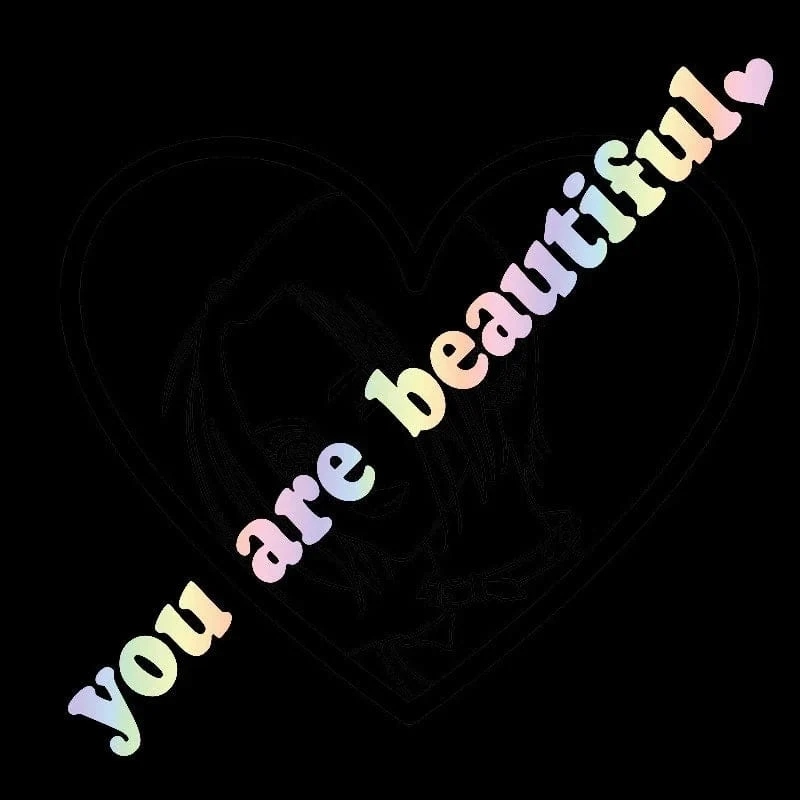 Der Text Autoaufkleber „You Are Beautiful“ Innendekoration Rückspiegel Modeaufkleber Kreative Sport PVC Vinyl Aufkleber