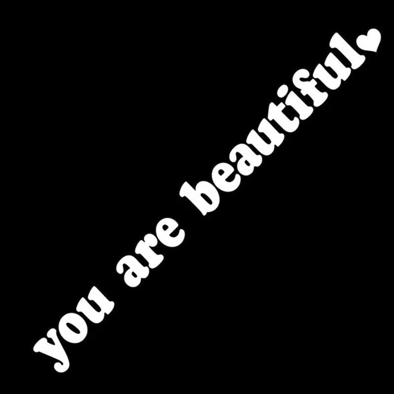 Der Text Autoaufkleber „You Are Beautiful“ Innendekoration Rückspiegel Modeaufkleber Kreative Sport PVC Vinyl Aufkleber