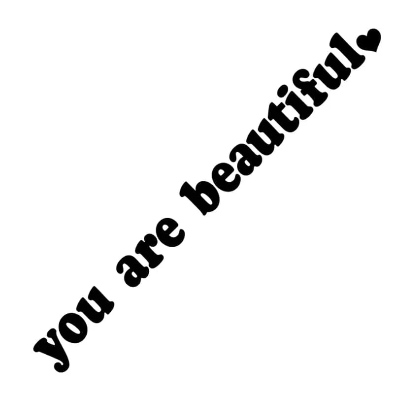 Der Text Autoaufkleber „You Are Beautiful“ Innendekoration Rückspiegel Modeaufkleber Kreative Sport PVC Vinyl Aufkleber