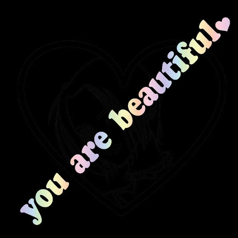 Der Text Autoaufkleber „You Are Beautiful“ Innendekoration Rückspiegel Modeaufkleber Kreative Sport PVC Vinyl Aufkleber