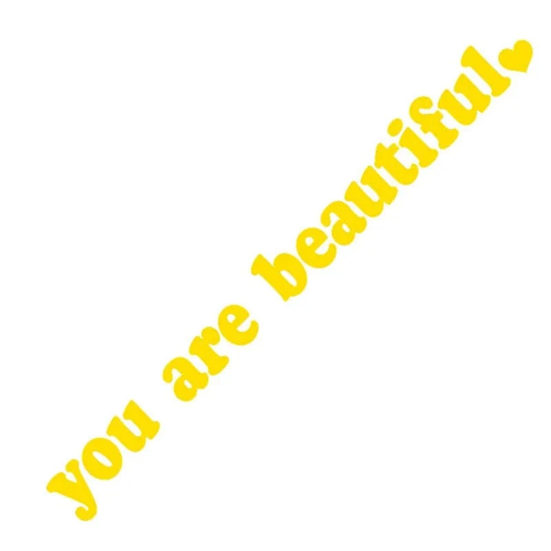 Der Text Autoaufkleber „You Are Beautiful“ Innendekoration Rückspiegel Modeaufkleber Kreative Sport PVC Vinyl Aufkleber