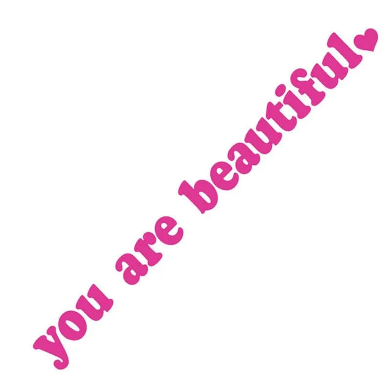 Der Text Autoaufkleber „You Are Beautiful“ Innendekoration Rückspiegel Modeaufkleber Kreative Sport PVC Vinyl Aufkleber