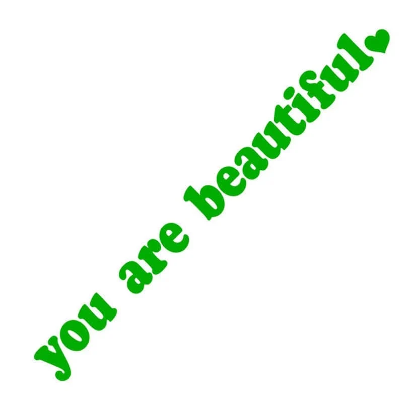 Der Text Autoaufkleber „You Are Beautiful“ Innendekoration Rückspiegel Modeaufkleber Kreative Sport PVC Vinyl Aufkleber