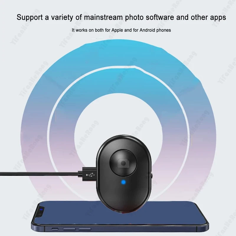 Drahtlose Fernbedienungstaste Wiederaufladbarer Bluetooth-Kompatibler Selbstauslöser Selfie Stick Auslöser Für IOS Android