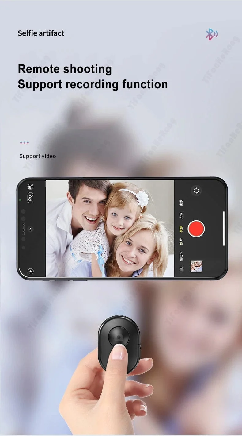 Drahtlose Fernbedienungstaste Wiederaufladbarer Bluetooth-Kompatibler Selbstauslöser Selfie Stick Auslöser Für IOS Android