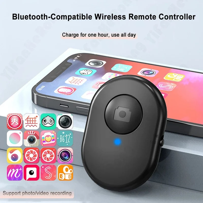 Drahtlose Fernbedienungstaste Wiederaufladbarer Bluetooth-Kompatibler Selbstauslöser Selfie Stick Auslöser Für IOS Android
