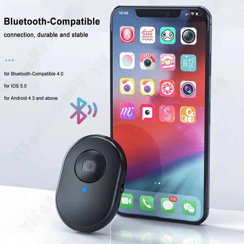 Drahtlose Fernbedienungstaste Wiederaufladbarer Bluetooth-Kompatibler Selbstauslöser Selfie Stick Auslöser Für IOS Android