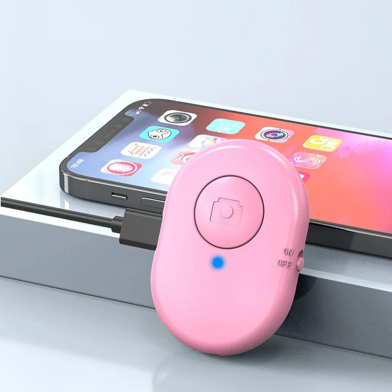 Drahtlose Fernbedienungstaste Wiederaufladbarer Bluetooth-Kompatibler Selbstauslöser Selfie Stick Auslöser Für IOS Android