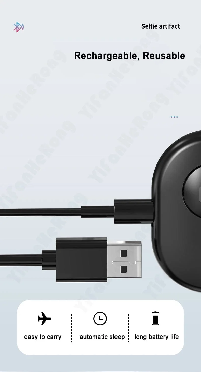 Drahtlose Fernbedienungstaste Wiederaufladbarer Bluetooth-Kompatibler Selbstauslöser Selfie Stick Auslöser Für IOS Android