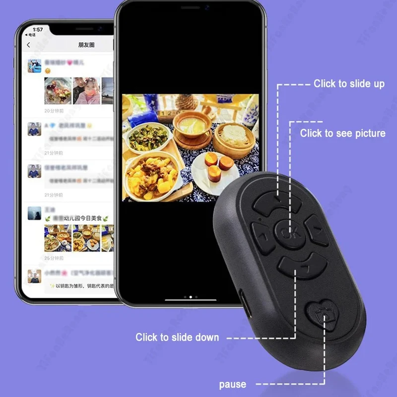 Bluetooth-kompatibel Drahtlose Fernbedienung Telefon Selfie Video Controller Für Android Ios Remote Taste Wiederaufladbare Typ-C