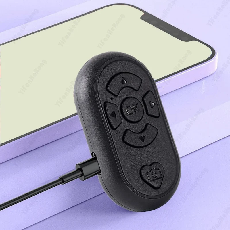 Bluetooth-kompatibel Drahtlose Fernbedienung Telefon Selfie Video Controller Für Android Ios Remote Taste Wiederaufladbare Typ-C