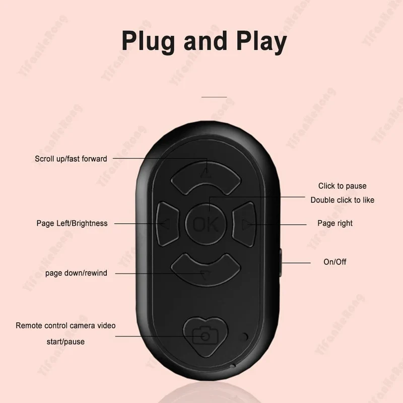 Bluetooth-kompatibel Drahtlose Fernbedienung Telefon Selfie Video Controller Für Android Ios Remote Taste Wiederaufladbare Typ-C