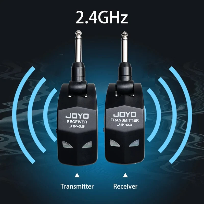 JOYO JW-03 Drahtloses Gitarrensystem, 2.4 GHz, 4 Kanäle, drahtloser Gitarrensender und -empfänger für E-Gitarren-Bassverstärker
