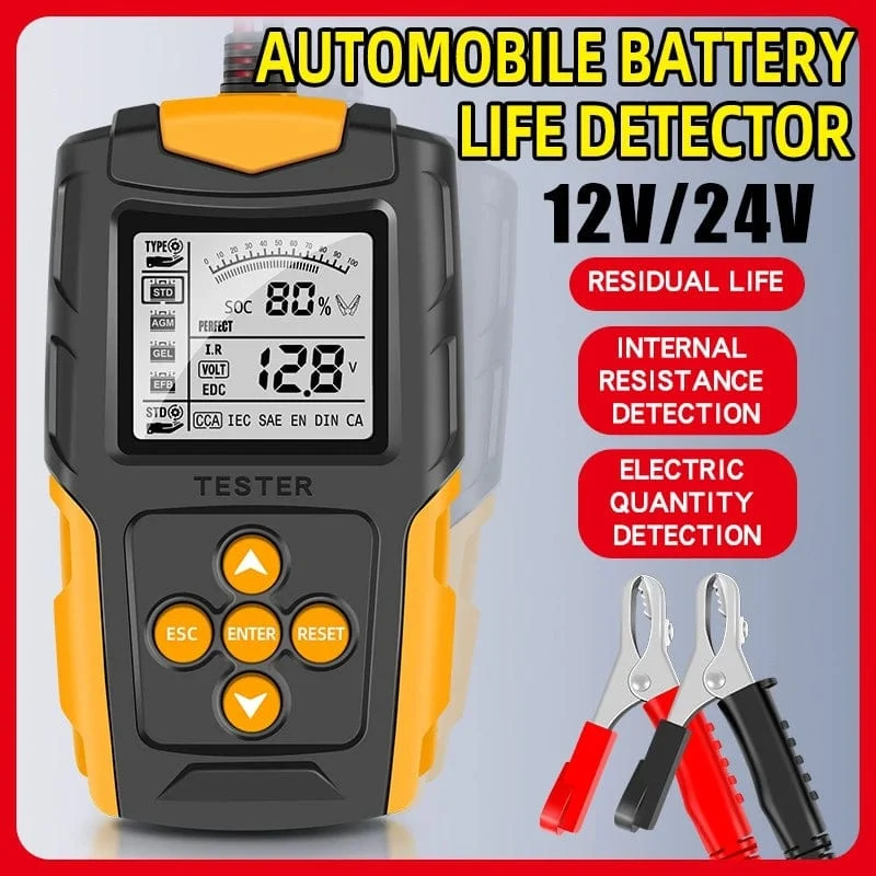 12V/24V Autobatterietester Digitalanzeige Parameter Autobatterie Innenwiderstandstester 1 PC