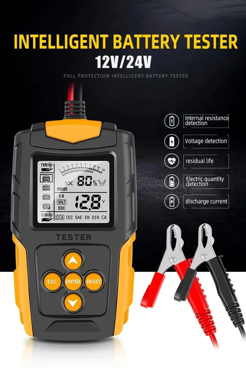 12V/24V Autobatterietester Digitalanzeige Parameter Autobatterie Innenwiderstandstester 1 PC