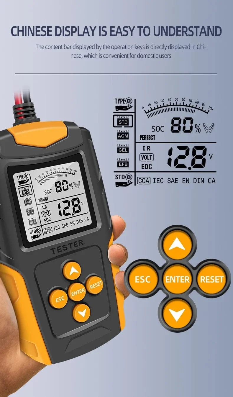 12V/24V Autobatterietester Digitalanzeige Parameter Autobatterie Innenwiderstandstester 1 PC