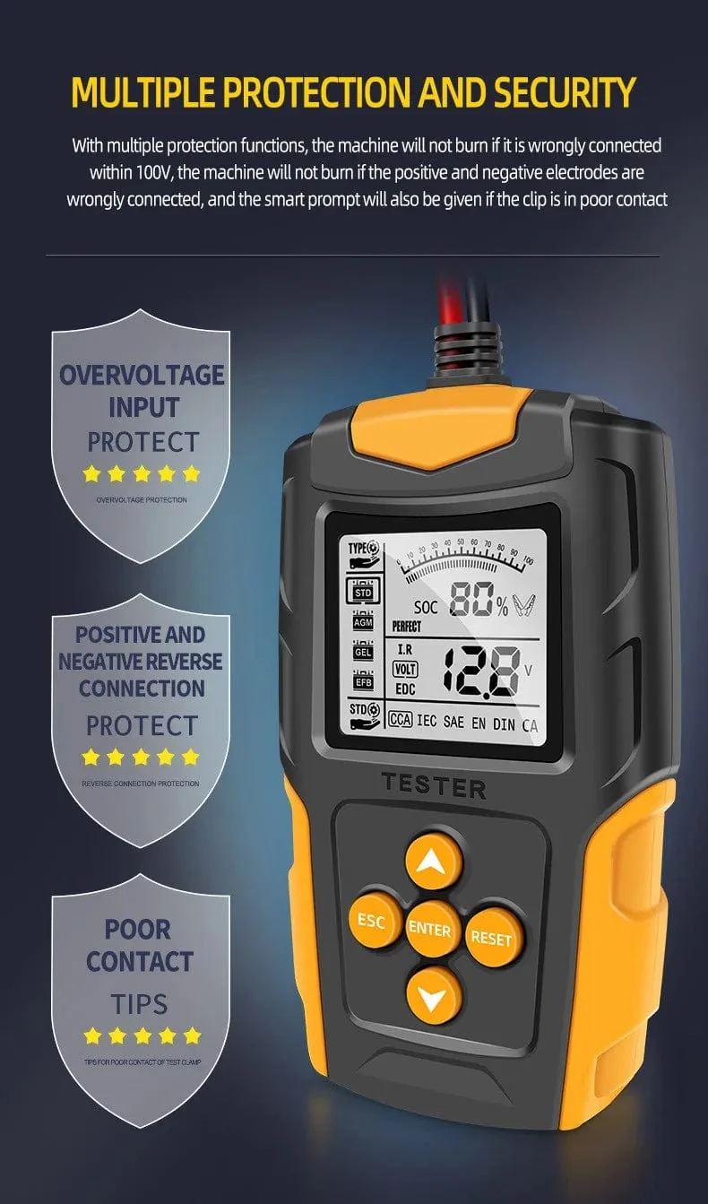 12V/24V Autobatterietester Digitalanzeige Parameter Autobatterie Innenwiderstandstester 1 PC