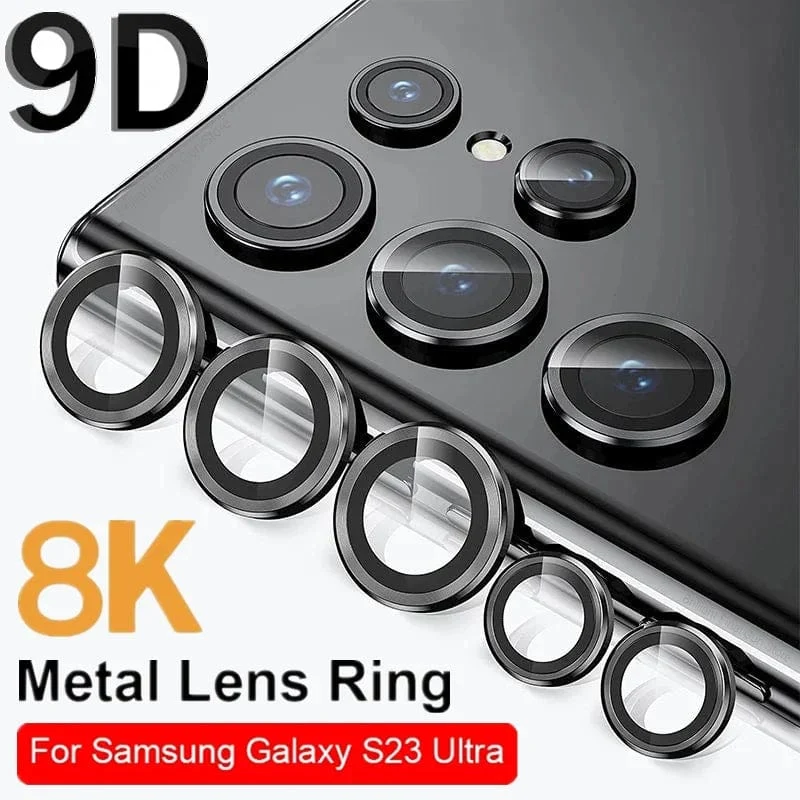 Kameraobjektiv-Schutzglas für Samsung S23 Ultra Plus, vollständige Objektivabdeckung, Metallschutzring für Galaxy S22 Ultra-Kamerafolie