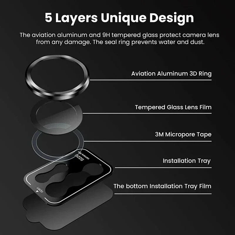 Kameraobjektiv-Schutzglas für Samsung S23 Ultra Plus, vollständige Objektivabdeckung, Metallschutzring für Galaxy S22 Ultra-Kamerafolie