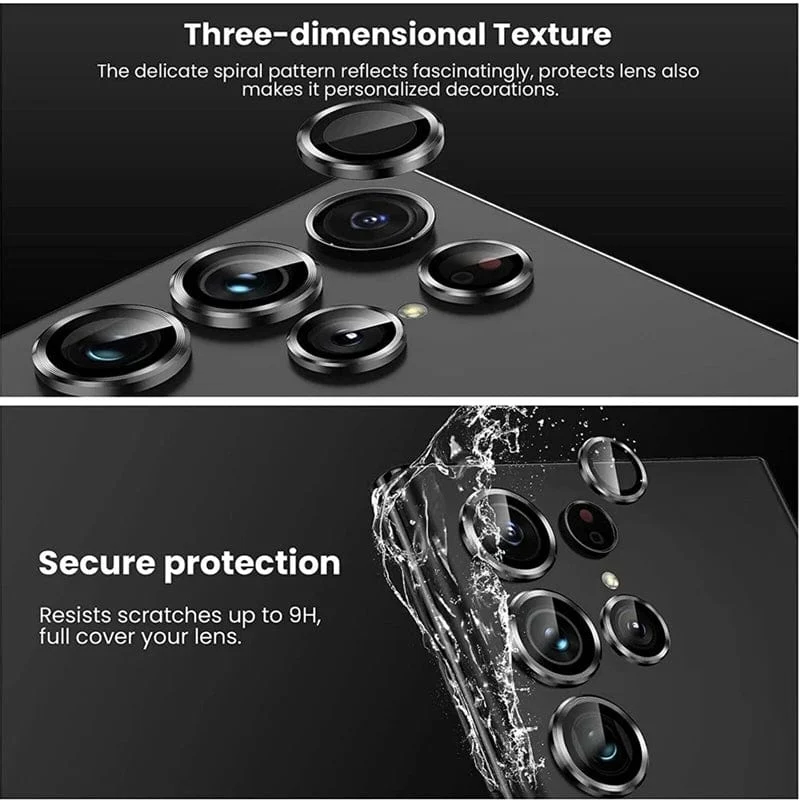 Kameraobjektiv-Schutzglas für Samsung S23 Ultra Plus, vollständige Objektivabdeckung, Metallschutzring für Galaxy S22 Ultra-Kamerafolie