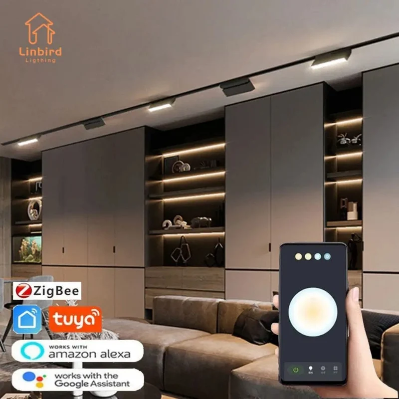 Smart Magnetische Schiene Licht System Moderne Flexible Leuchte LED Strahler DC48V Decke Innen Licht Smart Home Lampe Wohnzimmer