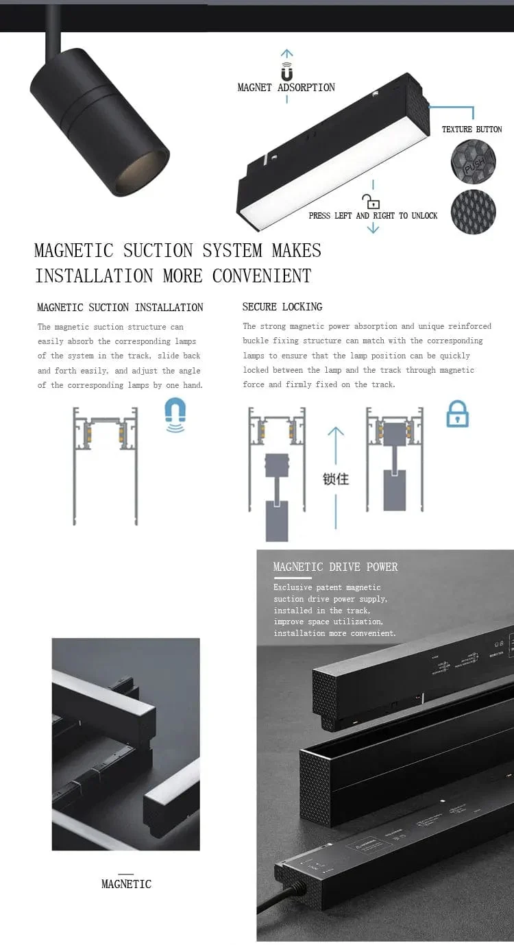 Smart Magnetische Schiene Licht System Moderne Flexible Leuchte LED Strahler DC48V Decke Innen Licht Smart Home Lampe Wohnzimmer